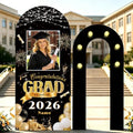 6FT 6.6FT Personalized Name Foam Arch Backdrop Board for Class of 2026, Customized Foam Board Backdrop with Photo, Parties Graduation Ceremony Decoration for Graduate Him Her by YZPPDHFCCustomGift
