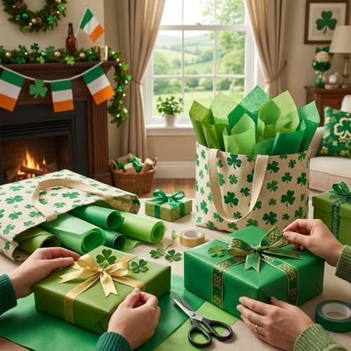 500 Sheets Green 4-Color Tissue Paper 20x20 Inch for Christmas Gift Bags - Image 6