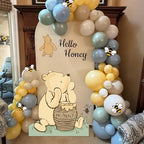 131PCS Classic Winnie Baby Shower Birthday Decorations Large Winnie Coroplast Cutout with Stand, Neutral Balloons Arch& Bee Stickers for Gender Reveal, First Birthday, Photo Props & Pooh Party - Image 7