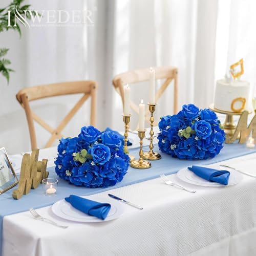 Royal Blue Flowers Balls Centerpieces: 11.8in Diam, Set of 10 - Image 2