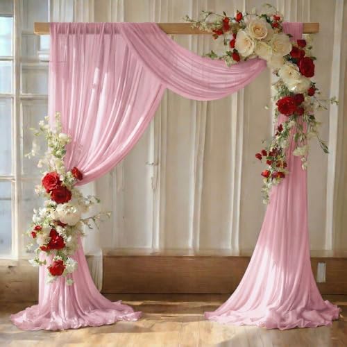 Pack of 1 Wedding Arch Drape Panel Fabric 30" x 100ft - Blush Pink by MDS