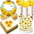 Pickmesh 400 Pcs Sunflower Party Supplies Paper Plates and Napkins Serve 50 by Pickmesh