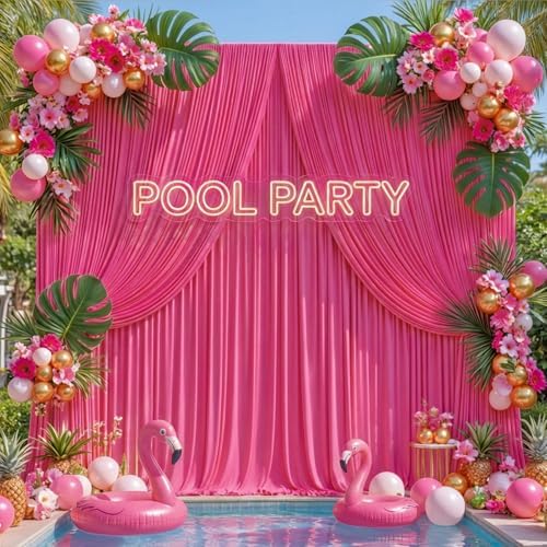 20x10ft Hot Pink Backdrop Curtains for Wedding Parties Wrinkle Free Fuchsia Curtains Photo Backdrop Drapes for Photography Birthday Baby Shower Soft Fabric Party Backgournd for Photoshoot - Image 6