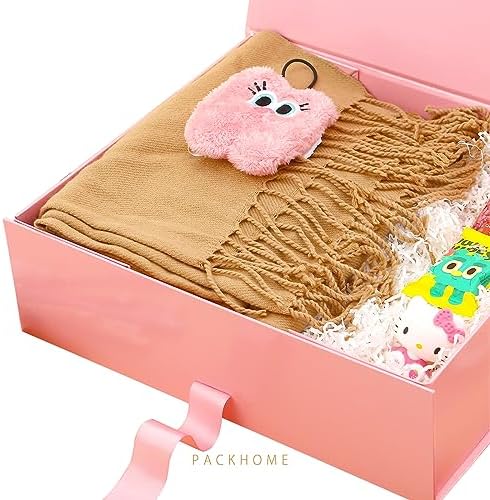 PACKHOME Extra Large Pink Gift Box with Ribbon Magnetic Lid 17x14.5x5.5in - Image 3