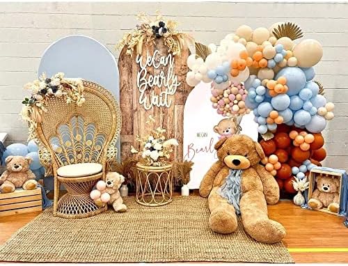 Teddy Bear Arch Backdrop 3x6.5ft We Can Bearly Wait to Meet You Arched Wall Covers Stretchy Background for Party Decorations Pink Baby Shower Decor Props NO-76 - Image 4