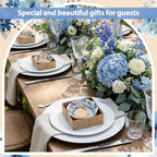 SiliFine 12 Pcs Wedding Favors for Guests Small Ceramic Bowls, Rose, Blue - Image 4