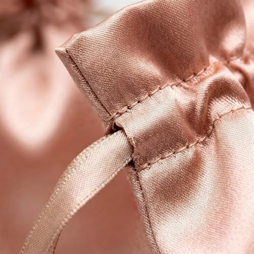 50 Pack Rose Gold Satin Bags 6" x 9" Drawstring Gift Pouches for Jewelry, Wedding Favors, Party Favors, Candy, and Small Gifts - Image 5