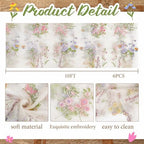 Ivory White Floral Table Runner 10ft Embroidery Tulle Wildflower - Image 3