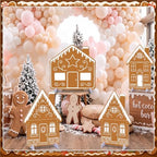 4 Pcs Christmas Gingerbread House Decor, Village Cardboard Cutout - Image 2