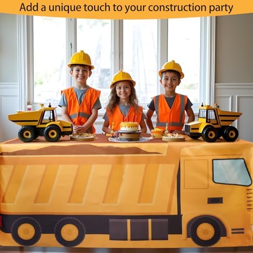 8Ft Construction Vehicle Table Cloth,Construction Birthday Decorations for Kids' Boys' Party Decorations, Baby Shower Birthday Party Supplies - Image 4