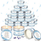 MTLEE Flowers 24 Pcs Baby Shower Party Favors Candles Lavender Scented Baby Shower Favors for Guests Rustic Tealights Candles Gender Reveal Return Gifts(Blue, 1.2 oz) by CelebrateEveryMoment