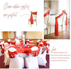 fani 60 PCS Satin Chair Sashes, 7x78 Inch, Red - Image 7