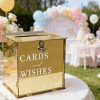 Acrylic Gold Card Box with Slot & Lock, Metallic Golden Classy Wedding Card Boxes for Reception, Large Money Gift Cards Box for Party Engagement Bridal Shower Luxury Wedding Table Decor - Image 6