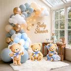 3 PCS Large Teddy Bear Baby Shower Decorations, Blue Bear Gender Reveal Cardboard Cutouts, We Can Bearly Wait Yard Signs Standup Photo Booth Props, Indoor & Outdoor Backdrop Decor - Image 6