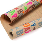 WRAPAHOLIC Jumbo Birthday Wrapping Paper Roll - 30 Inch x 100 Feet Jumbo Roll Colorful Happy Birthday Wrapping Paper for Girls Boys Kids, Baby Shower, Party - Image 3