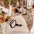 24 Pcs Black Acrylic Cursive Wedding Table Numbers 1-24 by Unknown