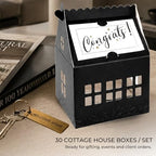 Karentology 30 Pcs Cottage House Cookie Boxes with Window & Business Card Holder, Black, 4 x 4 x 6 in Bakery Gift Boxes for Treats, Desserts, Party Favors & Realtor Pop By Gifts - Image 6