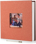 HoneyTolly Large Photo Album Self Adhesive, DIY Scrapbook Album for 3x5 4x6 8x10 Pictures, 60 Pages Linen Cover Memory Book, Ideal Gift for Family Wedding Baby Christmas Anniversary(Orange) by HoneyTolly