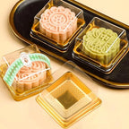 BenRan 100 Set 3.5 Inch Moon Cake Box Clear Mini Cake Containers - Image 4