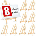 AROIC 8 Pack 15 Inch Wood Easels, Easel Stand for Painting Canvases by AROIC