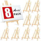 AROIC 8 Pack 15 Inch Wood Easels, Easel Stand for Painting Canvases by AROIC