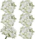 White Artificial Flowers 6 Bundles Silk Floral with Stems by TOBILU