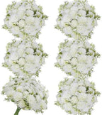 White Artificial Flowers 6 Bundles Silk Floral with Stems by TOBILU