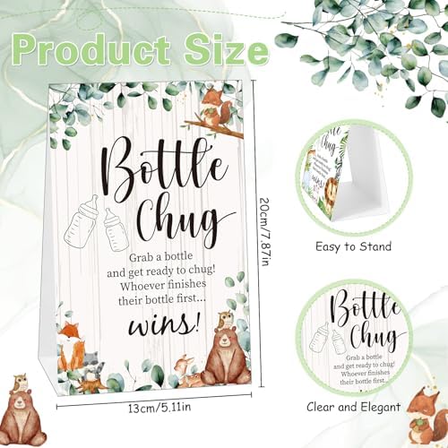 TrelaCo 20 Pcs Bottle Chug Game Animal Baby Shower Favors Transparent Green - Image 2