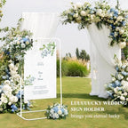 Adjustable Wedding Welcome Sign Easel Stand, Heavy Duty Sign Holder 75”x31”x20” for Wedding, Birthday, Baby Shower Events (White, M) - Image 2