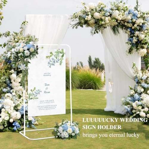 Adjustable Wedding Welcome Sign Easel Stand, Heavy Duty Sign Holder 75”x31”x20” for Wedding, Birthday, Baby Shower Events (White, M) - Image 2