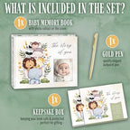 Baby Memory Book – “The Story of You” Keepsake Journal with Photo Slot, Zoo Animal Design, Gold Pen, Lay Flat Binding, Gift Box – 110 Full-Color Pages, 9x11.5 Inches - Image 4