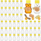 50 Pack 2 oz Honey Bear Bottles with Gold Bee Pendants & Thank You Cards - Mini Plastic Bear Jars with Lids, Leak-Proof Empty Containers for Honey, Jam, Baby Shower, Wedding Favors by Unknown
