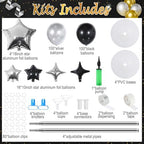 Gejoy Black Silver Balloon Column Stand Kit, Adjustable 1.4-6.6 ft - Image 2