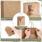 Kolldenn 24 Pack Rustic Gift Bags with Dried Flowers Bridal Shower - Image 6