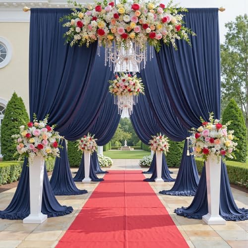 50ftx12ft Navy Blue Backdrop Curtain for Wedding Party 10 Panel 5×12FT Tall - Image 2