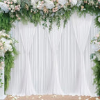 White Backdrop Curtains 6 Panels, 10 Feet Wrinkle-Free Polyester Photography Backdrop Drapes for Wedding Baby Shower Party Background Backdrop Stand- 24 X10FT (White) - Image 7
