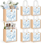 Abbylike 8 Pcs Bachelorette Gift Bags Burlap Bridesmaid Party Favor Bags with Handle Blue Reusable Canvas Beach Goodie Tote Bag for Bachelorette Bridal Last Toast on The Coast Party Decor by Abbylike