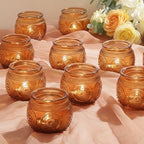36 Pcs Amber Candle Holders Bulk- Floral Style Vintage Candle Holder for Rustic/Boho Wedding Table centerpieces, Bridal Shower, Baby Shower Decoration by LAMORGIFT