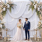 20ftx14ft White Backdrop Curtain for Wedding Parties - Image 2