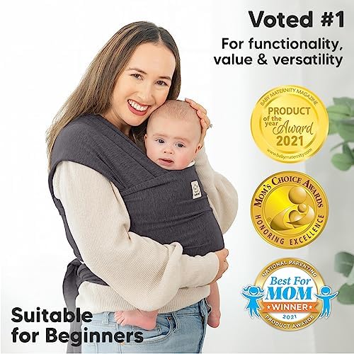 KeaBabies Baby Wrap Carrier, All in 1 Original Baby Carrier (Mystic Gray) - Image 3