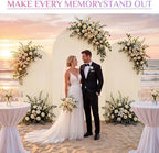 Set of 3 Metal Arch Backdrop Stand with Cover Set, (7.2FT, 6.6FT, 6FT Wedding Arch and Cover Set), Backdrop Arch for Party, Baby Shower, Birthday, and Graduation Ceremony - Image 2