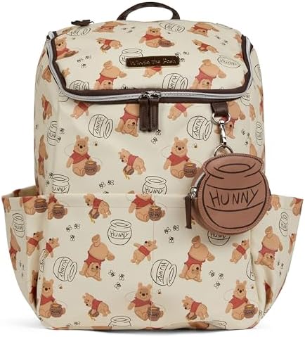 Disney Diaper Bag Backpack with Changing Pad Winnie the Pooh – 16” Nylon Baby Bag for Parents, Insulated Bottle Holders, Multiple Storage Pockets - Image 2