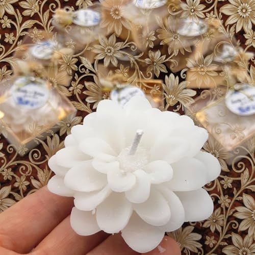 Giftsupstore Wedding Favor Guest Bulk – 50 Set of Scented Lotus Shaped Candle Party Favors – Custom Baby Shower Gifts, Bridal Shower & Personalized Bachelorette Party Favors for Adults - White - Image 3