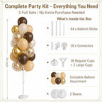 Hiins Brown Gold Balloon Stand Kit Set of 2 With base for Party Decor - Image 2