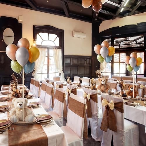 Canlierr 12 Set Bear Centerpieces with Stick, 23-26" Round Circle Slice - Image 6