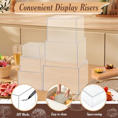 6 PCS Buffet Risers, Large Food Risers for Buffet Table, Dessert Display - Image 4