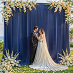 20x10FT Backdrop Curtains with Rod Pockets - Wrinkle Free Photo Stage Backdrop 4 Panels Curtains Drapes for Photography Wedding Party Baby Shower Decorations (Navy Blue) - Image 4