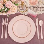 YOUBET 125PCS Pink Plastic Plates for Baby Shower Birthday Parties - Image 3