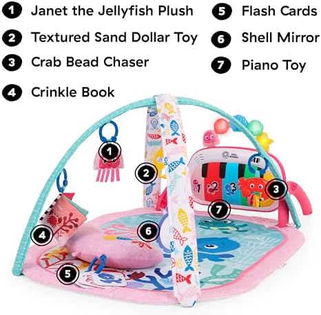 Baby Einstein Ocean Explorers 4-in-1 Kickin Tunes Jellyfish Jamboree Music & Language Discovery Gym, Pink, Ages 0 Months and Up - Image 6
