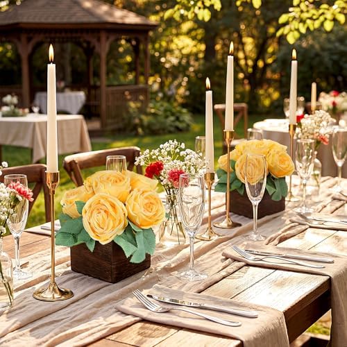 Yellow Dining Table Centerpiece Set of 6, Pre-Made, Wooden Box - Image 6